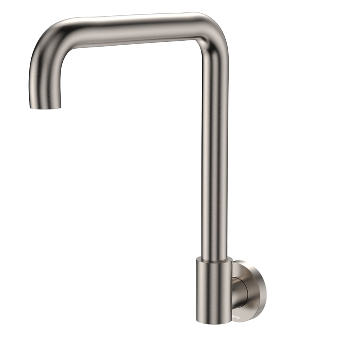 fienza Kaya Squareline Wall Swivel Outlet Set Brushed Nickel