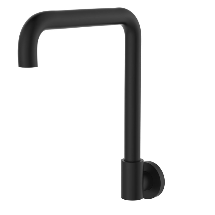 fienza Kaya Squareline Wall Swivel Outlet Set Matte Black