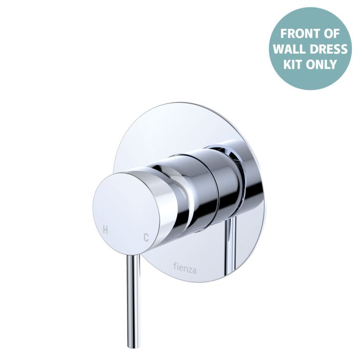 fienza Kaya Wall Mixer Dress Kit Large Round Plate Chrome