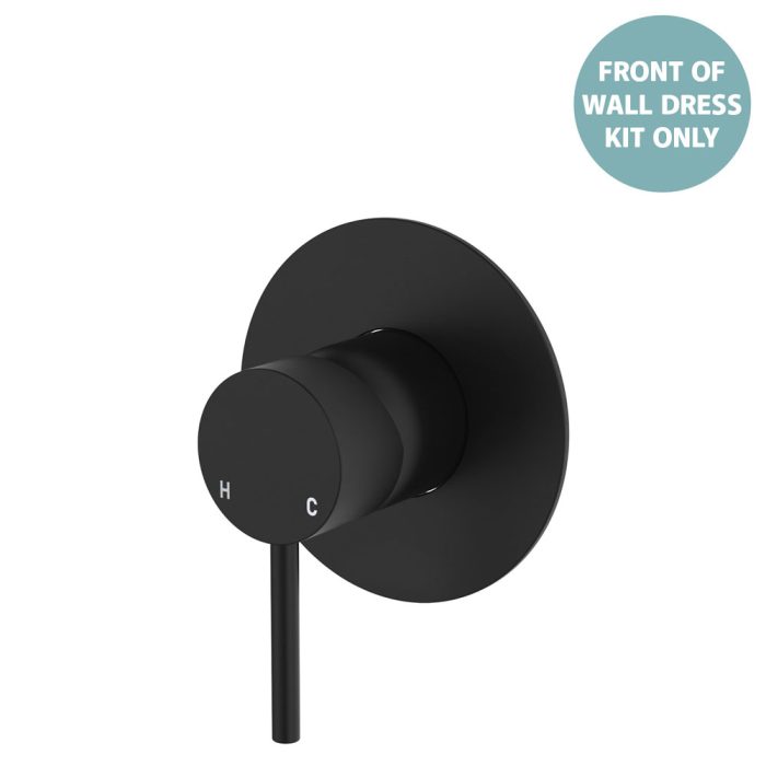 fienza Kaya Wall Mixer Dress Kit Large Round Plate Matte Black