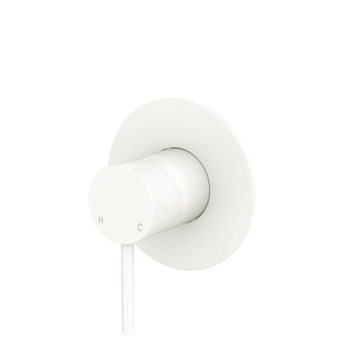 fienza Kaya Wall Mixer Large Round Plate Matte White