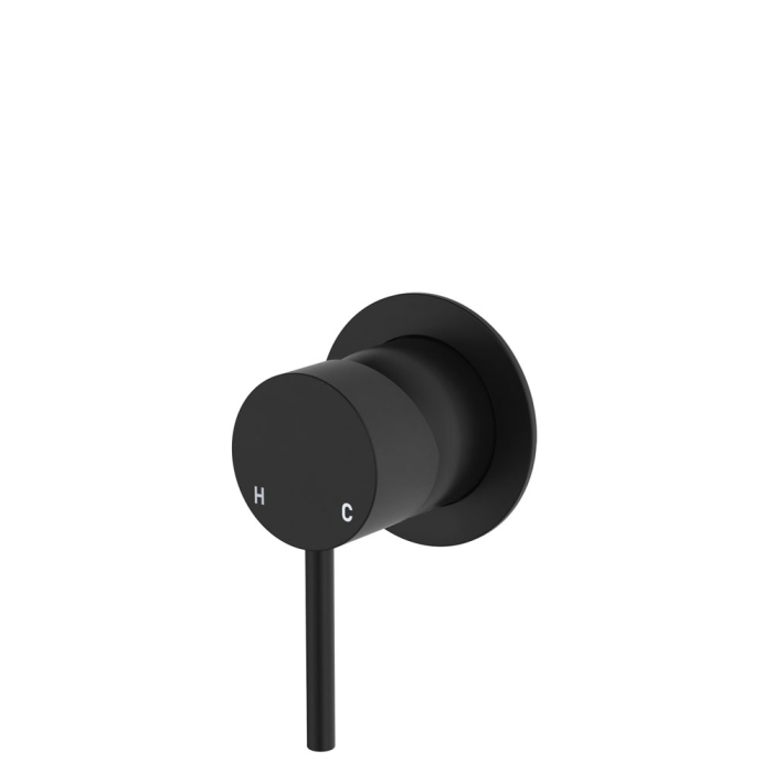 fienza Kaya Wall Mixer Small Round Plate Matte Black