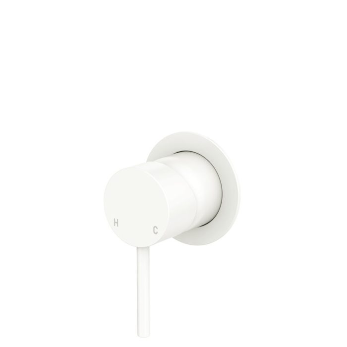 fienza Kaya Wall Mixer Small Round Plate Matte White