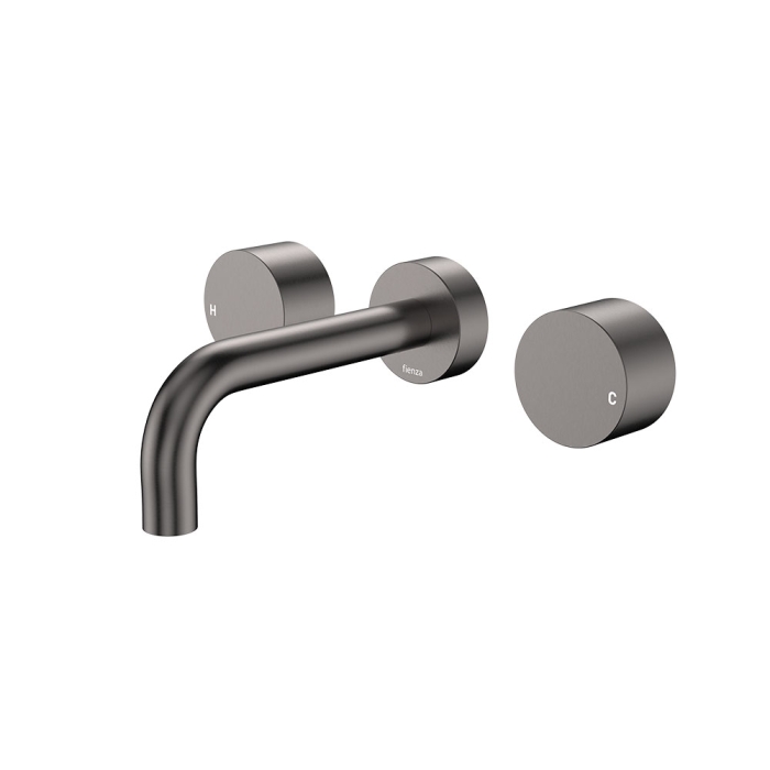 fienza Kaya Wall Set Round Taps 130mm Outlet Gun Metal