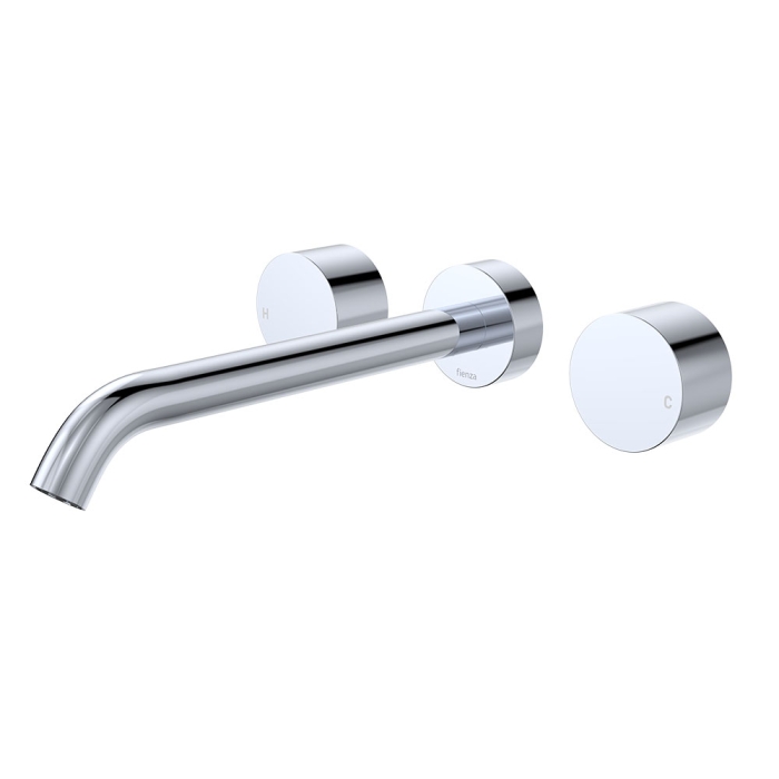 fienza Kaya Wall Set Round Taps 220mm Outlet Chrome