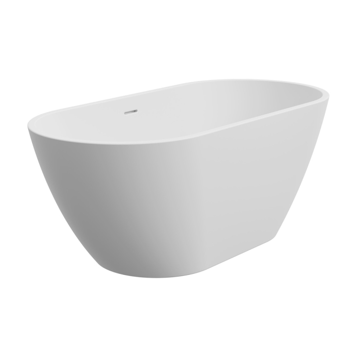fienza Koko Freestanding Acrylic Bath 1500mm with Overflow Matte White