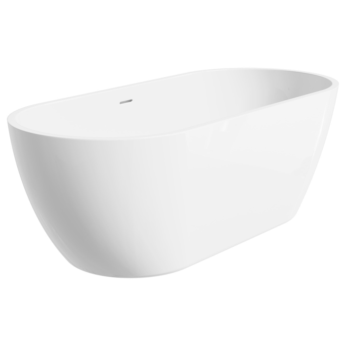 fienza Koko Freestanding Acrylic Bath 1680mm with Overflow Gloss White