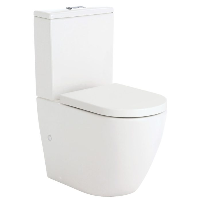 fienza Koko Tornado Flush Back-to-Wall Toilet Suite Gloss White