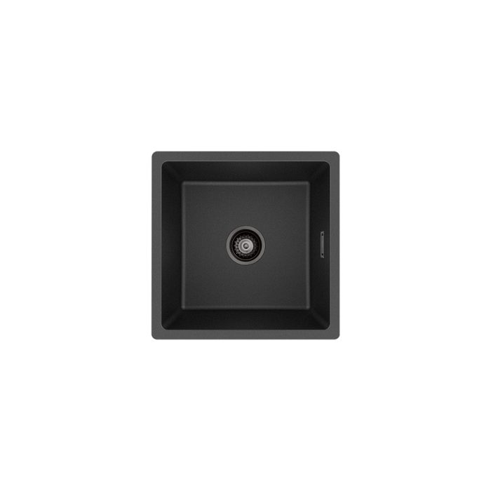 fienza Kuro Granite 33L Single Bowl Kitchen Sink Matte Black