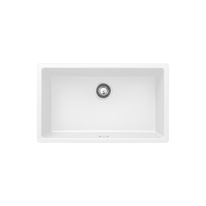 fienza Kuro Granite 53L Single Bowl Kitchen Sink Matte White