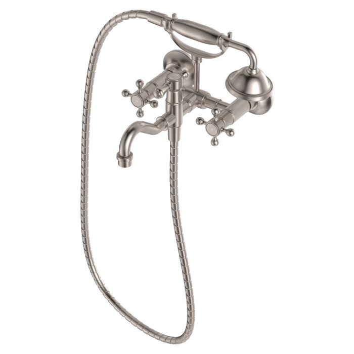 fienza Lillian Exposed Bath Tap Set with Hand Shower Brushed Nickel