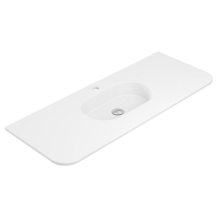 fienza Lola Matte Full Depth Curved Ceramic Basin Top 1200mm 1TH