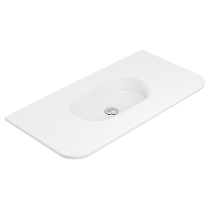 fienza Lola Matte Full Depth Curved Ceramic Basin Top 900mm NTH