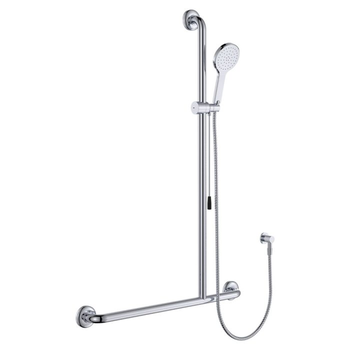 fienza Luciana Care Inverted T Rail Showerwith Push/Pull Slider Right-Hand