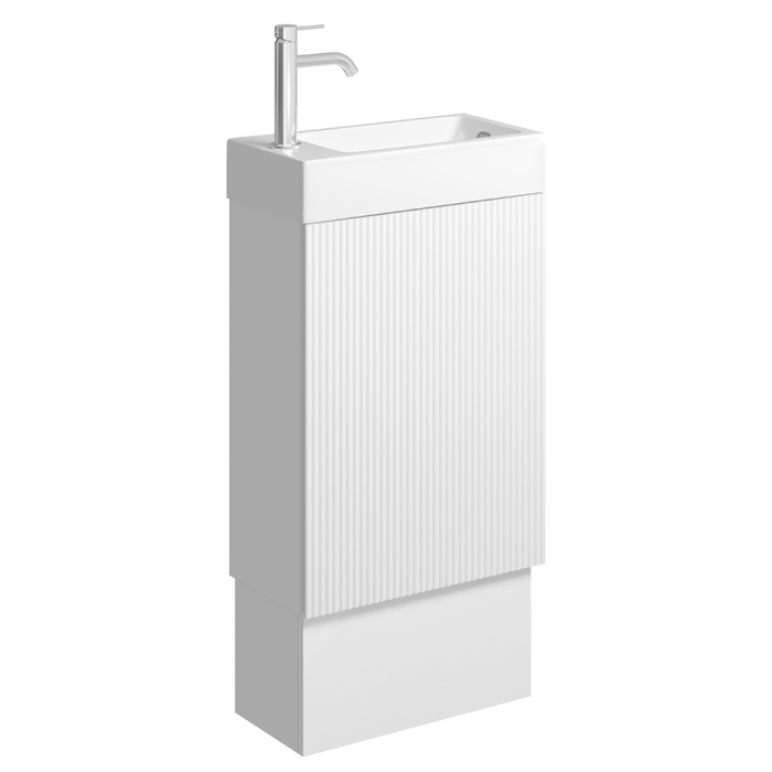 fienza Minka 450 Vanity on Kickboard with Overflow Satin White