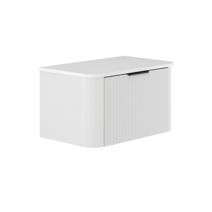 Fienza Minka Curved Satin White 750 Wall Hung Cabinet