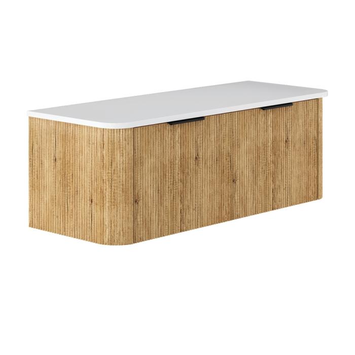 fienza Minka Curved Scandi Oak 1200 Wall Hung Cabinet