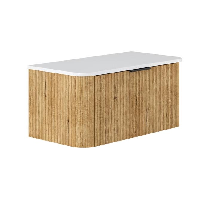 fienza Minka Curved Scandi Oak 900 Wall Hung Cabinet