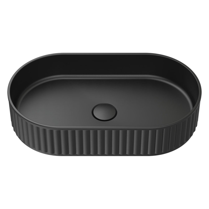 fienza Minka Pill Solid Surface Above Counter Basin Matte Black