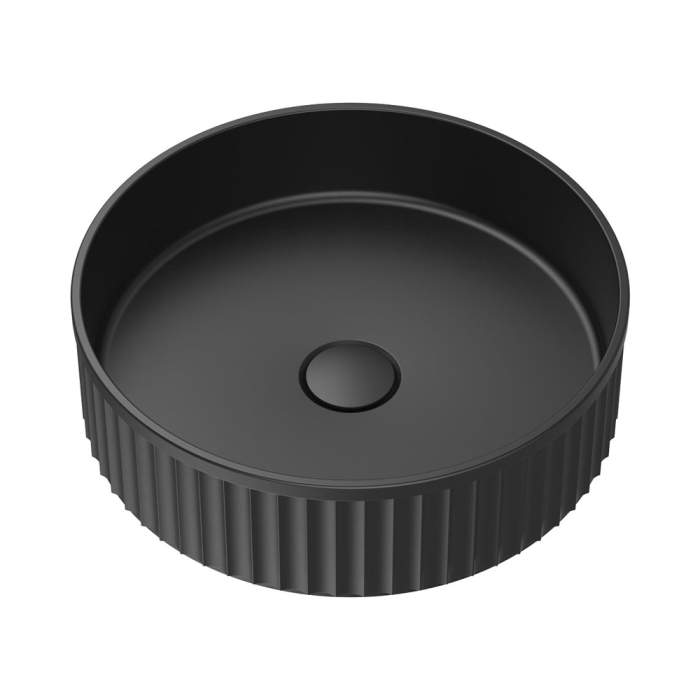 fienza Minka Round Solid Surface Above Counter Basin Matte Black