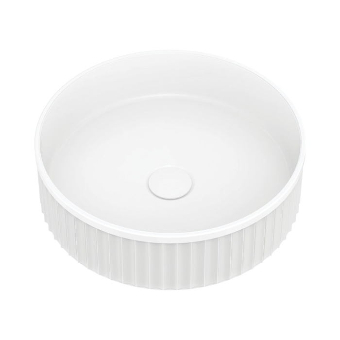 fienza Minka Round Solid Surface Above Counter Basin Matte White