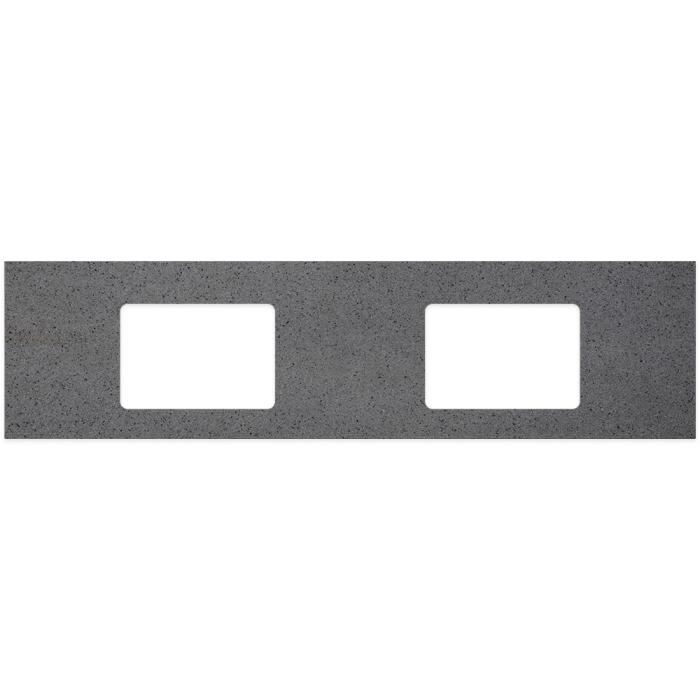 fienza Moonscape Solid Surface Top Rectangular Full Depth with Double Undermount Basin Holes 1800mm
