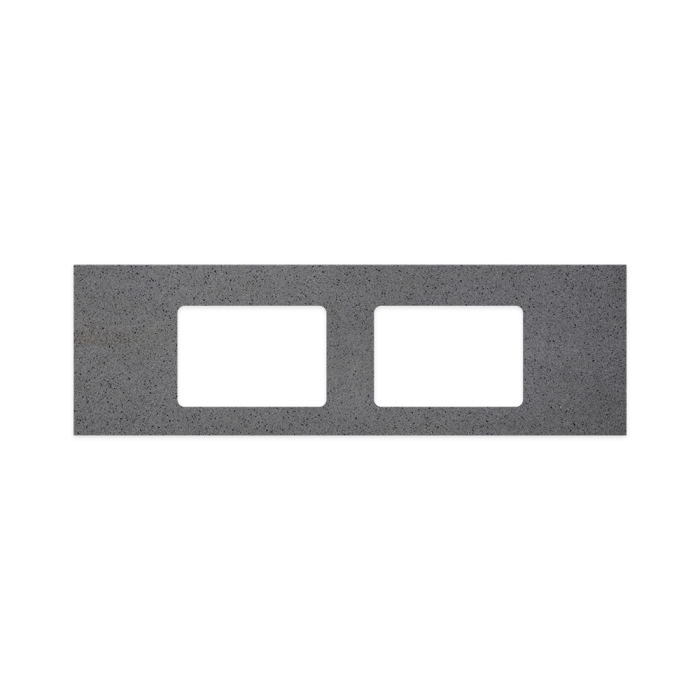 fienza Moonscape Solid Surface Top Rectangular Full Depth with Double Undermount Basin Holes 1500mm