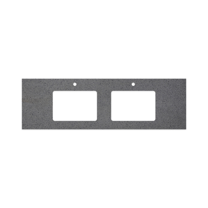 fienza Moonscape Solid Surface Top Rectangular Full Depth with Double Undermount Basin Hole & Tap Holes 1500mm