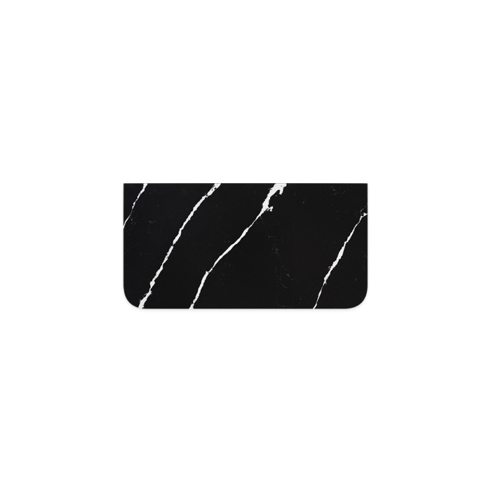 fienza Nero Vena Silica Free Stone Top Curved Full Depth 900mm