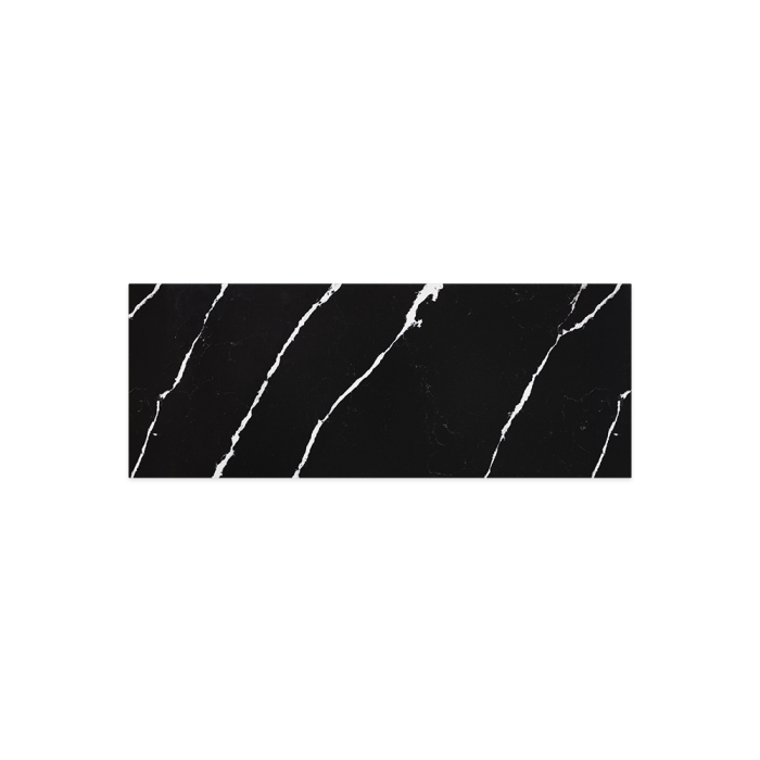 Fienza Nero Vena Silica Free Stone Top Rectangular Full Depth 1200mm