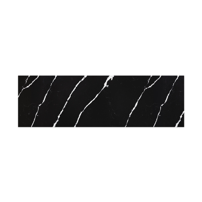 Fienza Nero Vena Silica Free Stone Top Rectangular Full Depth 1500mm