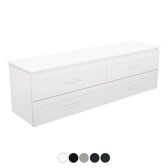 Fienza Newport All Drawer 1800 Double Bowl Wall Hung Vanity
