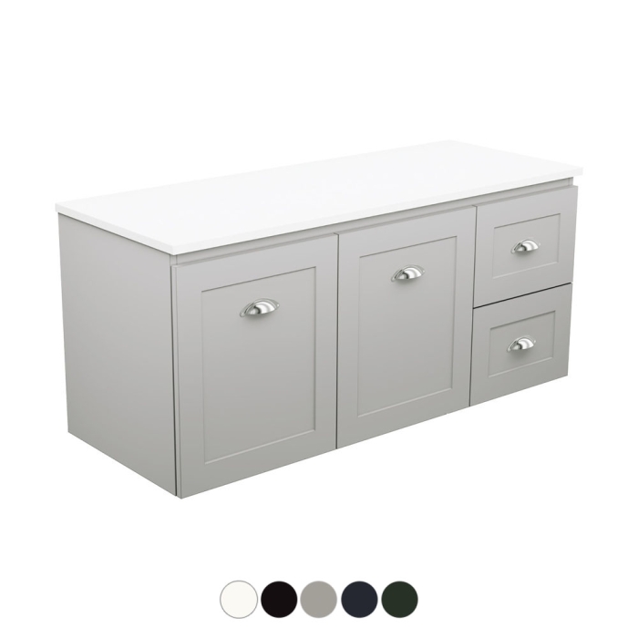 Fienza Newport Door & Drawer 1200 Single Bowl Wall Hung Vanity