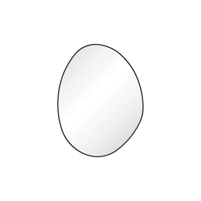 Fienza Pebble Matte Black Asymmetrical Framed Mirror 700 X 920mm