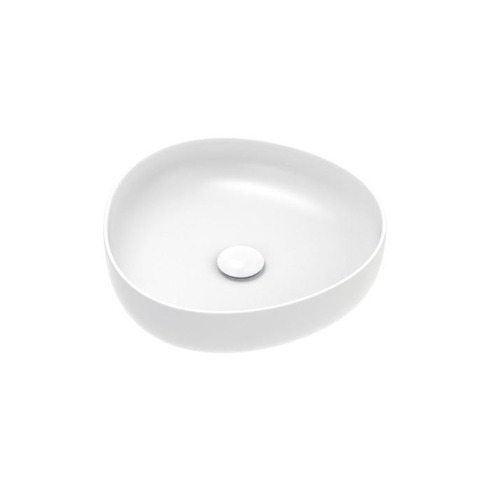 fienza Pebble Small Above Counter Basin Matte White