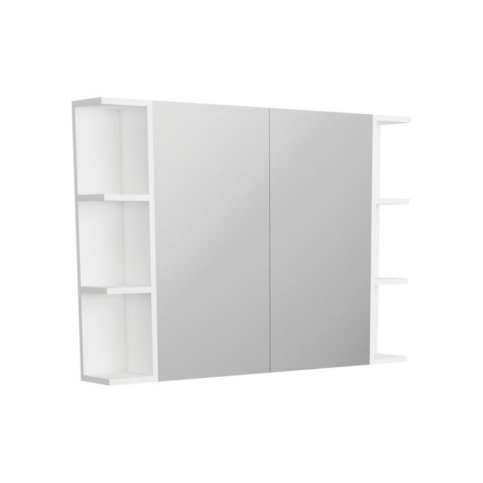 fienza Pencil Edge 750 Mirror Cabinet 2 Side Shelves