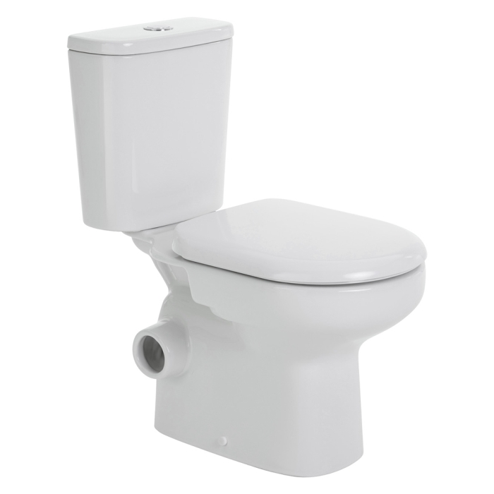 fienza Petra Close-Coupled Toilet Suite Left Skew Trap Gloss White
