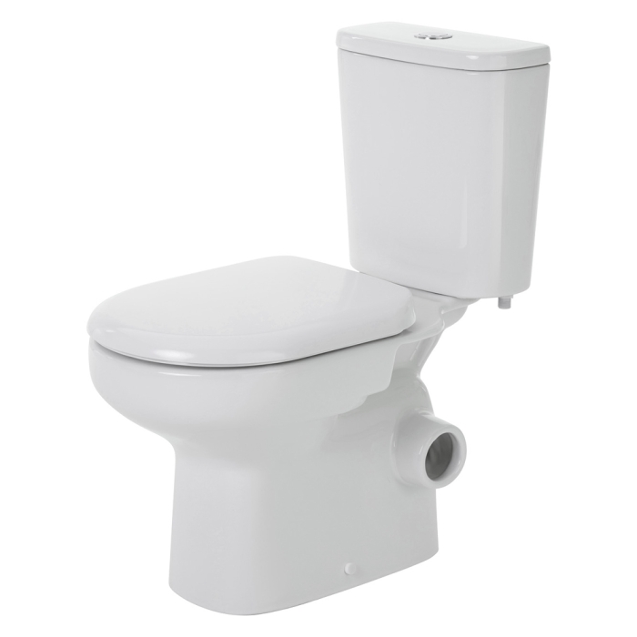 fienza Petra Close-Coupled Toilet Suite Right Skew Trap Gloss White