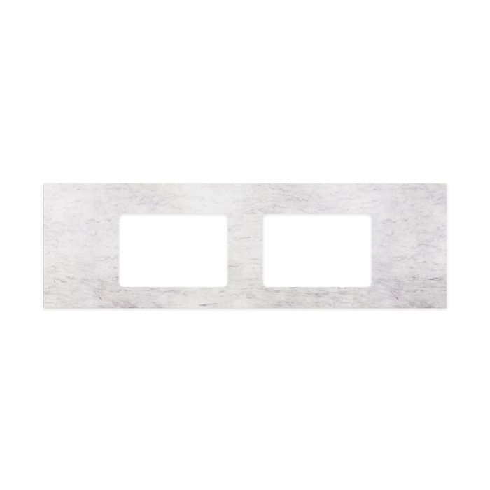 fienza Polar Sacco Silica Free Stone Top Rectangular Full Depth with Double Undermount Basin Holes 1500mm