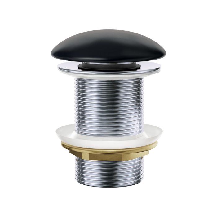 fienza Pop-Up 32mm Non-Overflow Basin Waste Matte Black Ceramic Cap