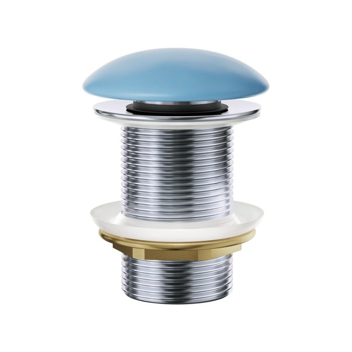fienza Pop-Up 32mm Non-Overflow Basin Waste Matte Blue Ceramic Cap