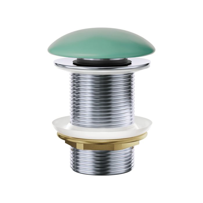 fienza Pop-Up 32mm Non-Overflow Basin Waste Matte Green Ceramic Cap