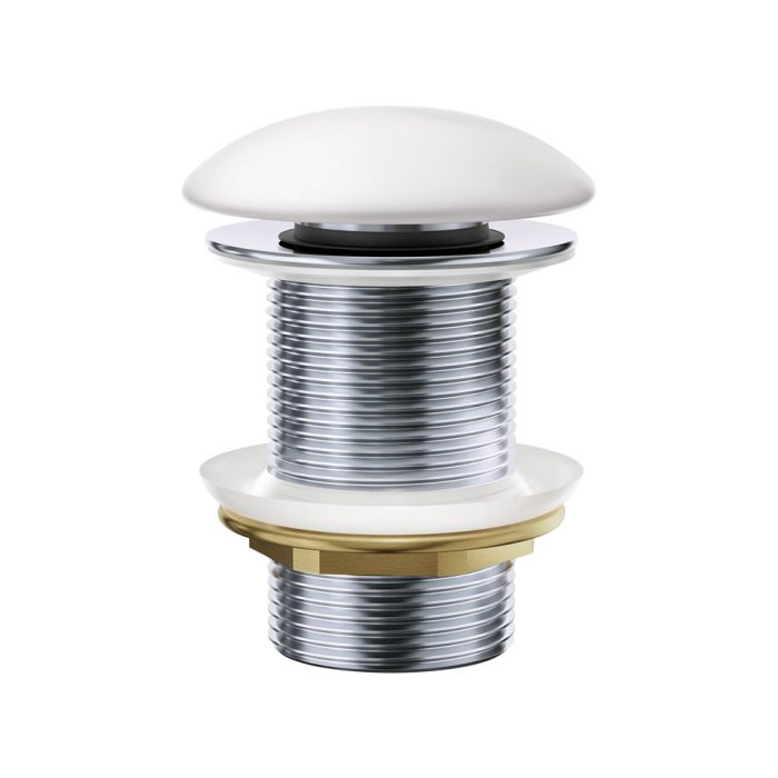 fienza Pop-Up 32mm Non-Overflow Basin Waste Matte White Ceramic Cap