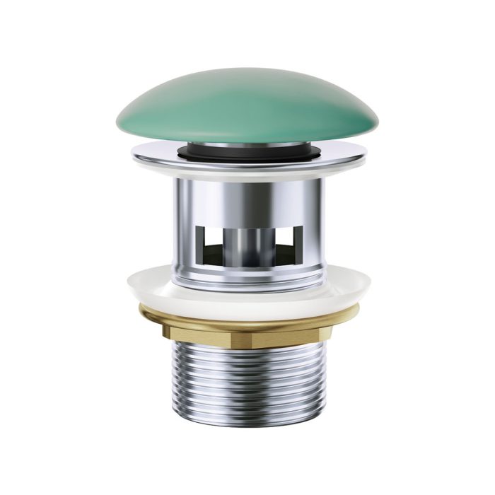 fienza Pop-Up 32mm Overflow Basin Waste Matte Green Ceramic Cap