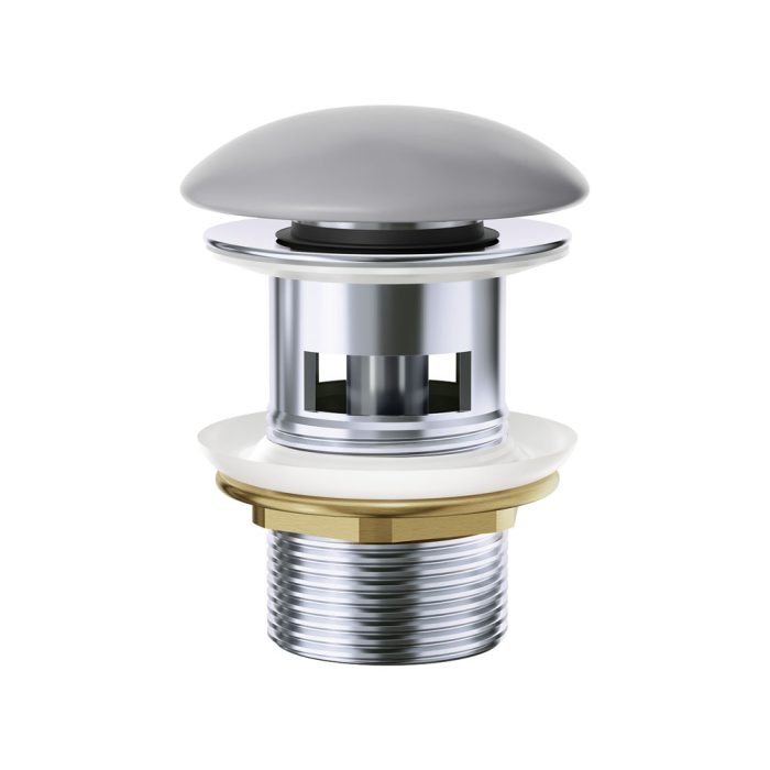 fienza Pop-Up 32mm Overflow Basin Waste Matte Light Grey Ceramic Cap