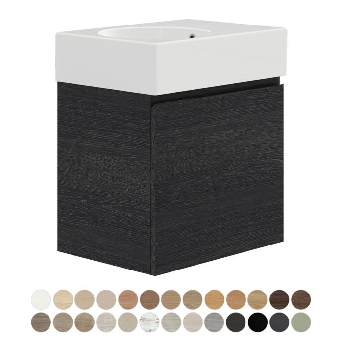 fienza Reba Ensuite Door 600 Left Bowl Wall Hung Vanity