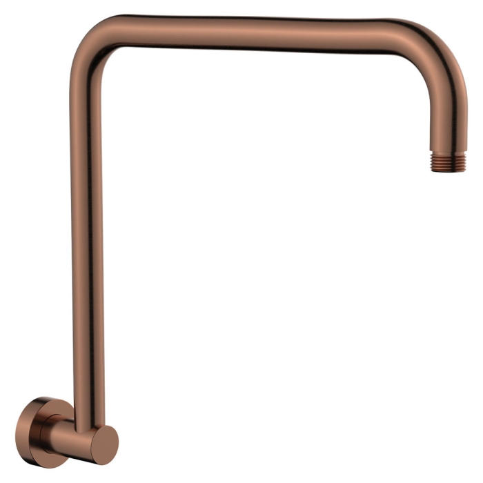 fienza Round Fixed Gooseneck Shower Arm Brushed Copper