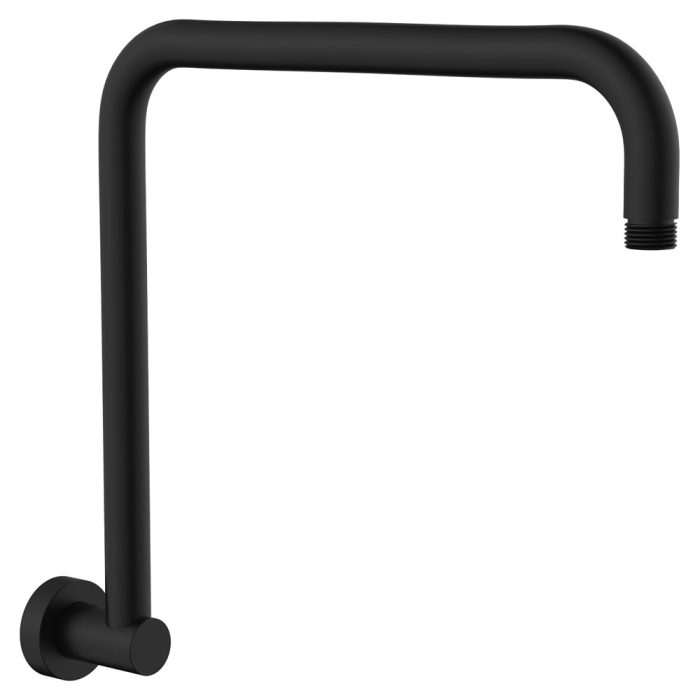 fienza Round Fixed Gooseneck Shower Arm Matte Black