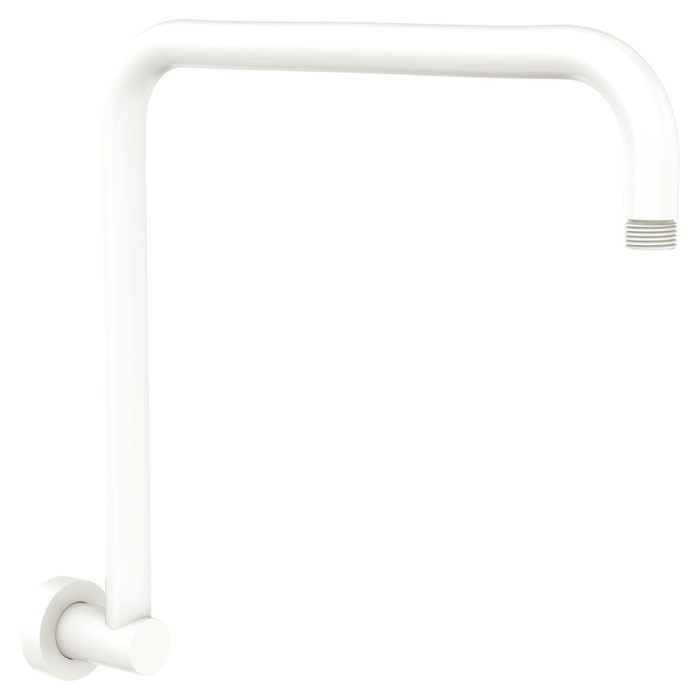 fienza Round Fixed Gooseneck Shower Arm Matte White