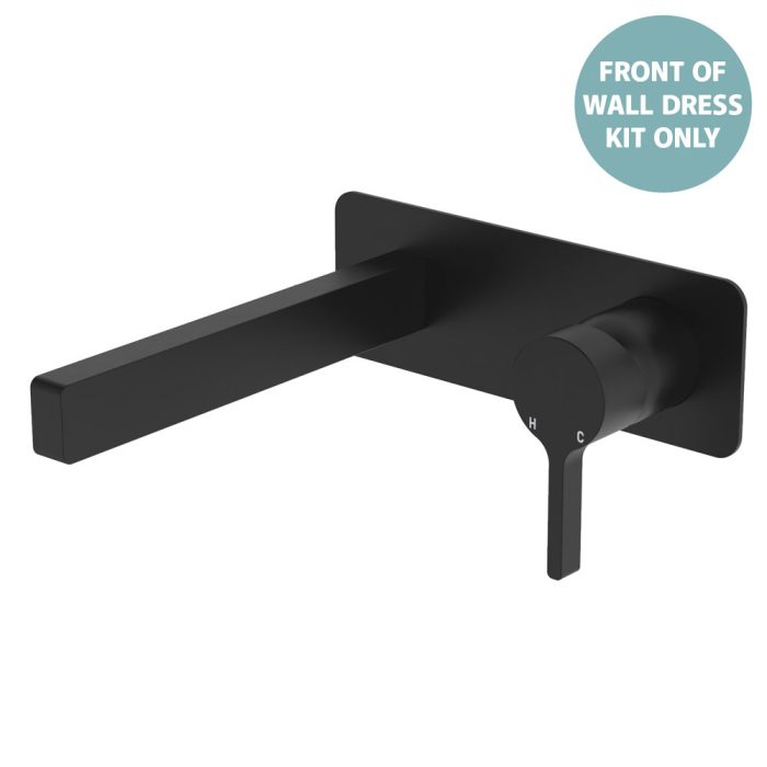 fienza Sansa Wall Basin Mixer Dress Kit Rectangular Plate Matte Black